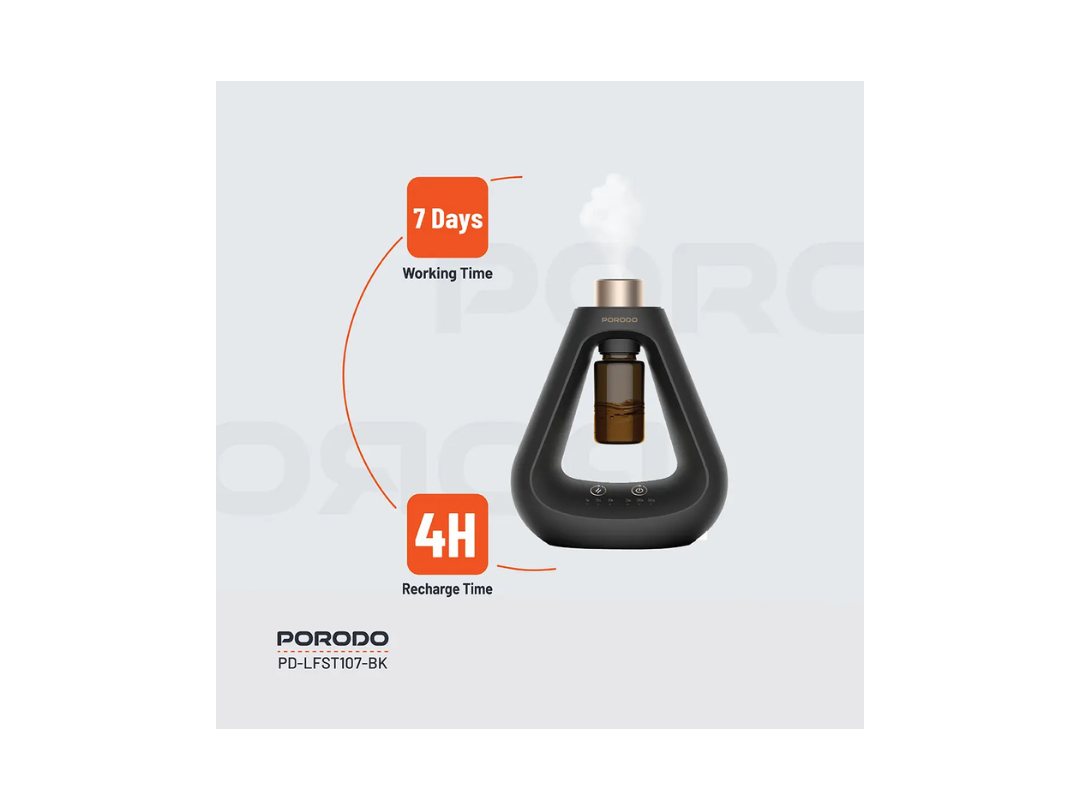 Porodo Lifestyle Aroma Sphere Waterless Diffuser - Black Aromatherapy Porodo Lifestyle Aroma Sphere Waterless Diffuser - Black Aromatherapy